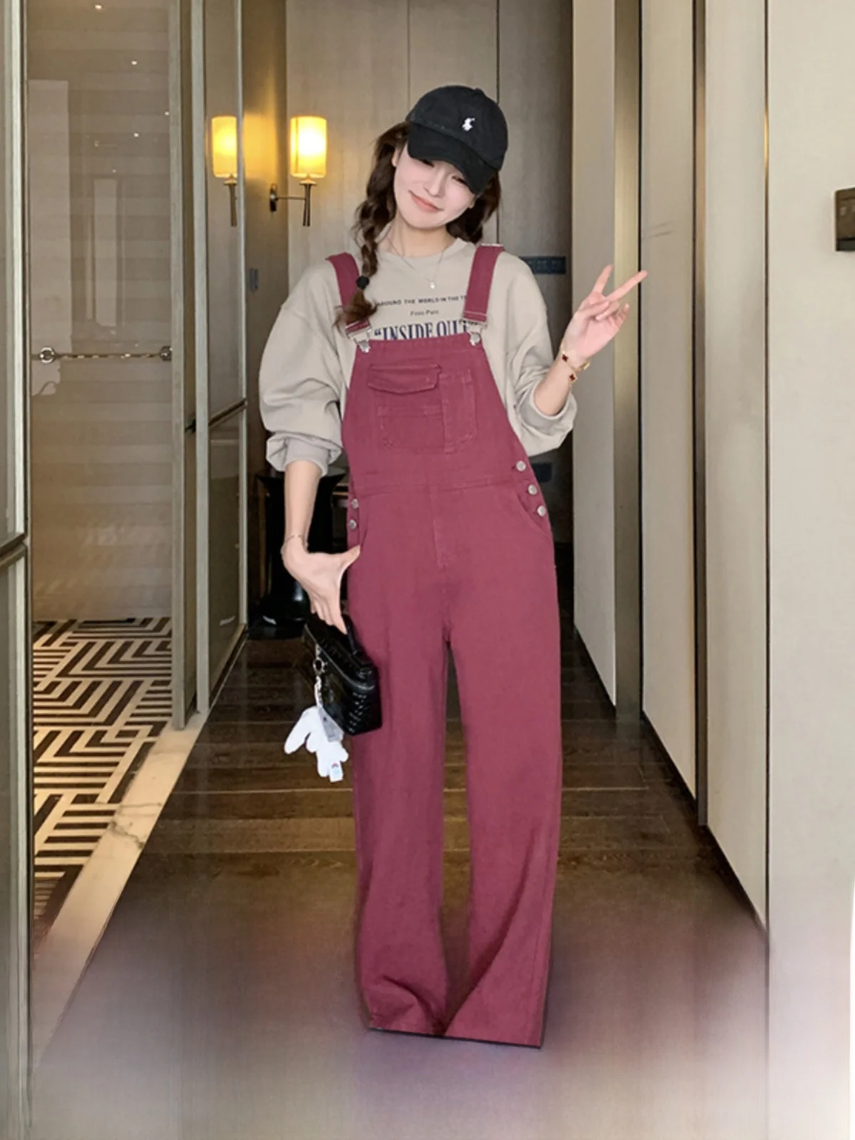 

nk Denim Overalls Women's Early Spring New Design Korean High Waist Slimming Pants Casual Comfortable Fit