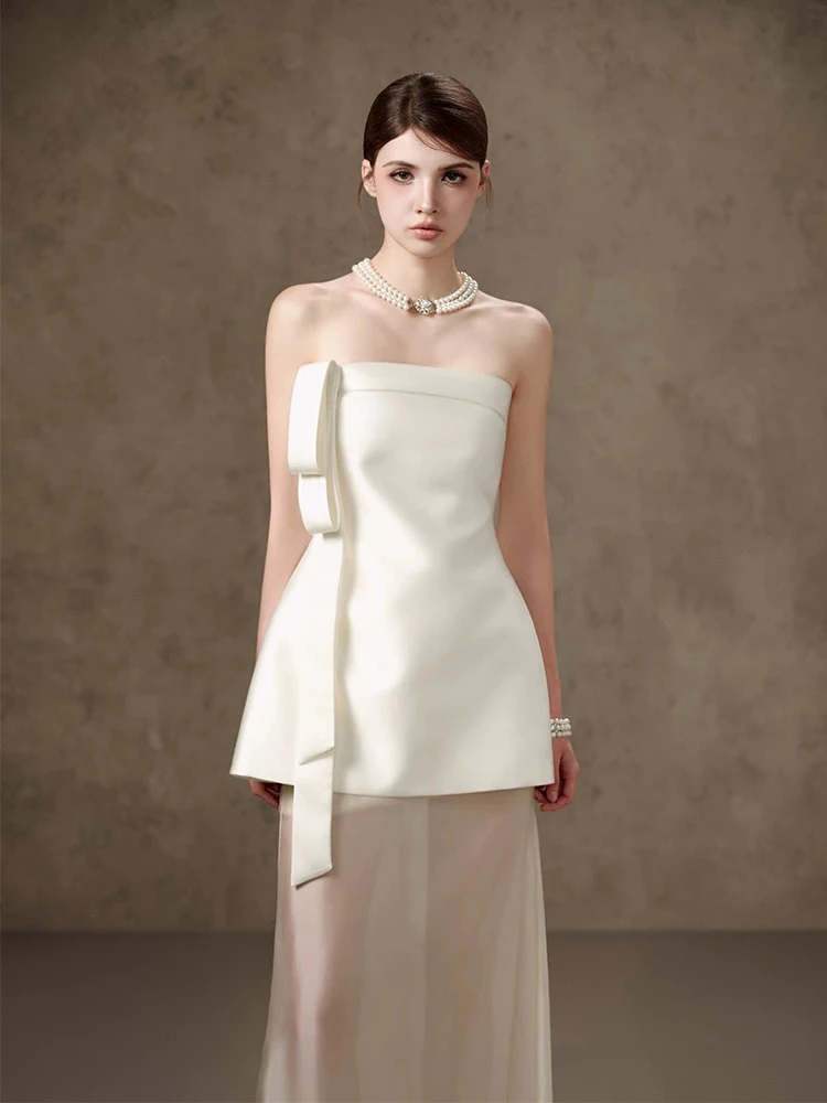 

Ele Summer Long Dr Women's Faionable Slimming Waist Design ter Ne Gown High Quali Polyester Fabric A-Line Skirt