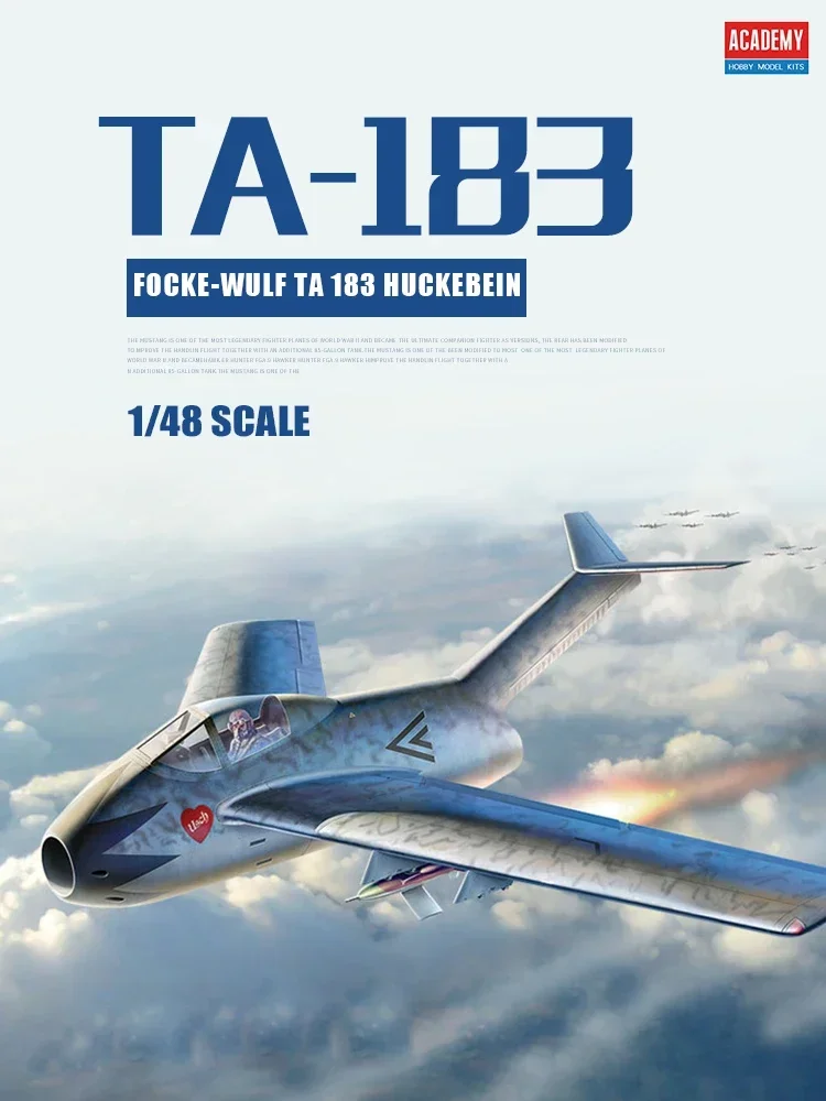 1/48 Academy assemblagemodel 12327 Focke-Wulf Ta 183 Huckebein vliegtuigen schaalmodelset