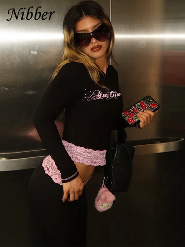 Imagen 2 del producto Conjunto de 2 piezas para mujer con capucha y cremallera, pantalones acampañados y retales, ropa informal a juego