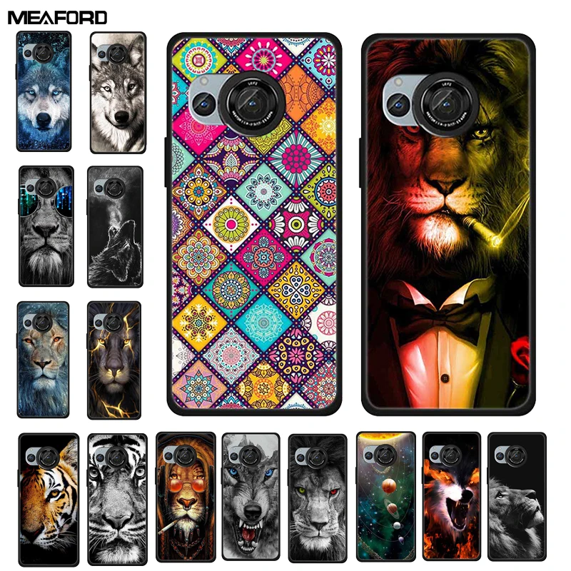 Für Sharp Aquos R8 5G Fällen R8s 5G Wolf Lion Weiche TPU Silikon Cartoon Zurück Abdeckungen Für Sharp aquos R8S 5G Telefon Fällen R8 S Coque