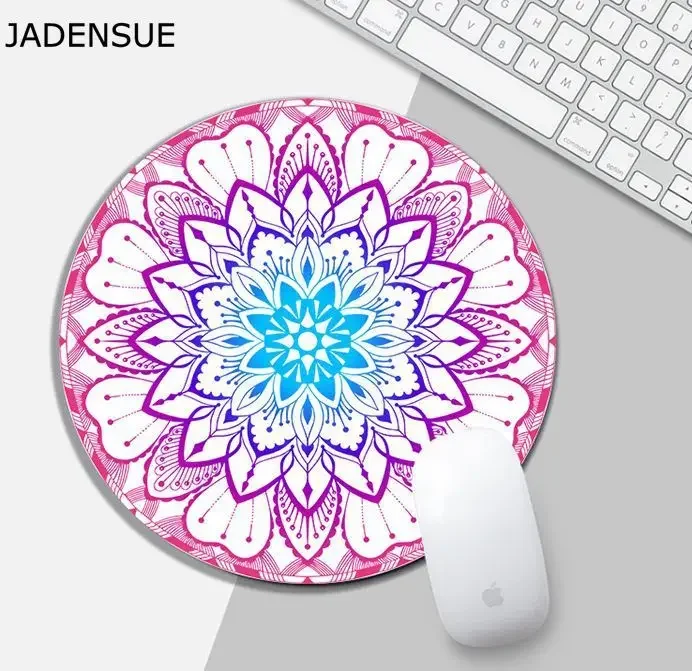 Round Mouse Pad Deskpad Office Accessories Mousepad Mandala Flower Laptop Mouse Mat Computer Keyboard Pad Desk Mats