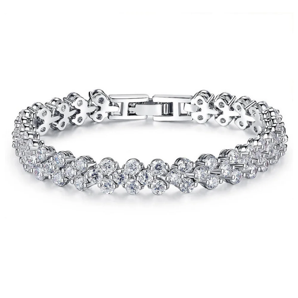 925 Sterling Silver Bracelet Inlaid With Aaaaa Love Zircon Ladies Fashion Birthday Party Wedding Valentine's Day Jewelry Gift