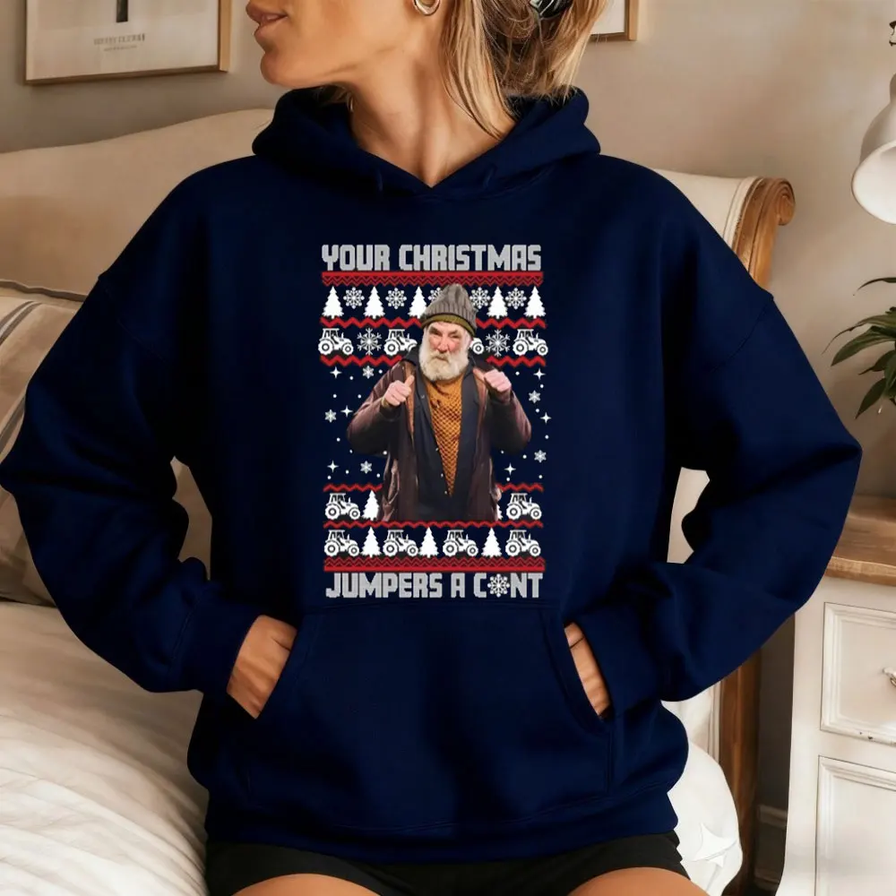 Jim Farmer Brassic Funny Christmas Jumper Funny Xmas Hoodie Meme Unisex Jumper Musim Gugur Musim Dingin Lengan Panjang Tetap Hangat Pakaian Olahraga