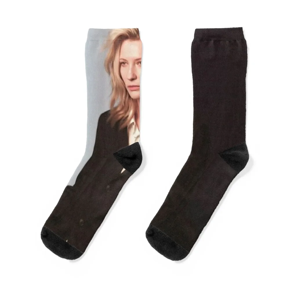 

Cate Blanchett in a suit photoshoot Socks happy men cotton high quality kawaii halloween Women Socks Men's