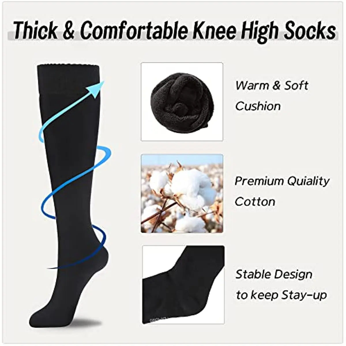 Compression Socks Solid Color Men Knee High Varicose Vein Travel Nurse Leg Support Circulation Running Sports Socks Stocking