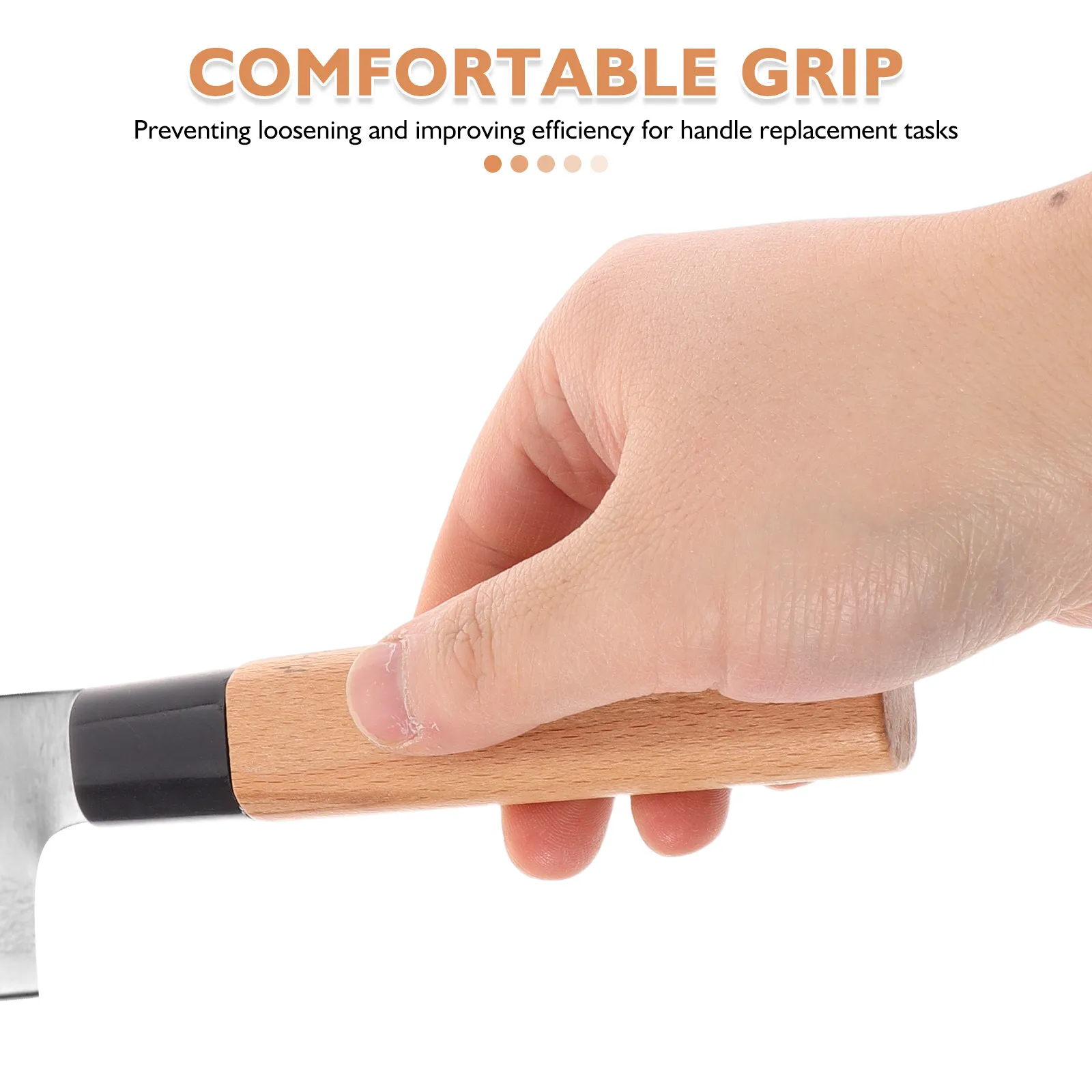 4Pcs Japanese Kitchen Knife Handle Replacement Wood 4.6 Inch Nakiri Handle DIY Upgrade for Sushi Sashimi Knife Repair Parts view 4