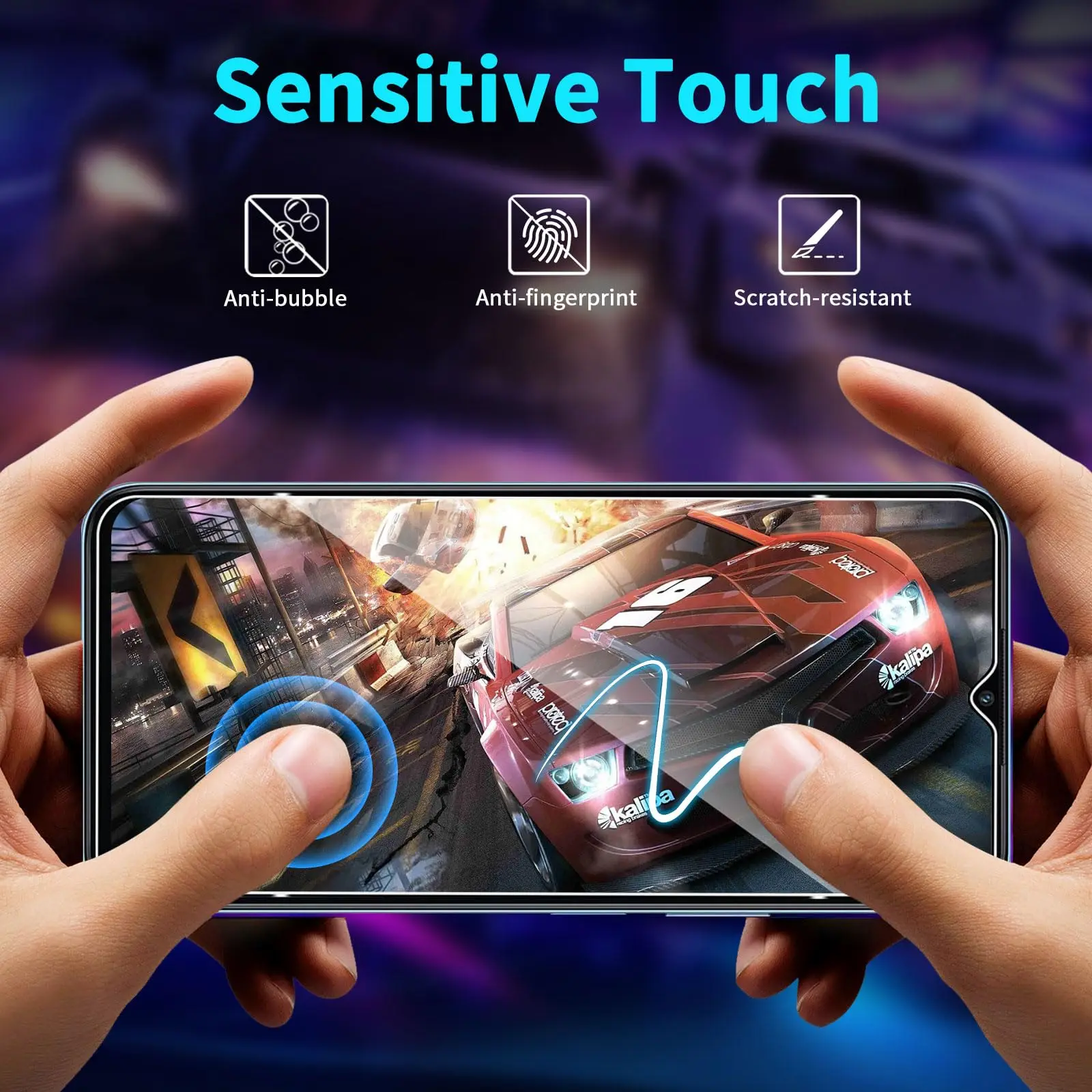 Screen Protector For OPPO Reno6 5G, Tempered Glass High Aluminum HD Crystal 9H Transparent Clear Anti Scratch Case Friendly