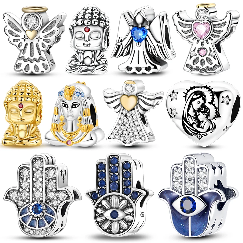 925 Sterling Silver Religious Elements Symbolism Charm Bead Fits 3mm Bracelet Necklace For Women Pendant Luxury DIY Fine Jewelry
