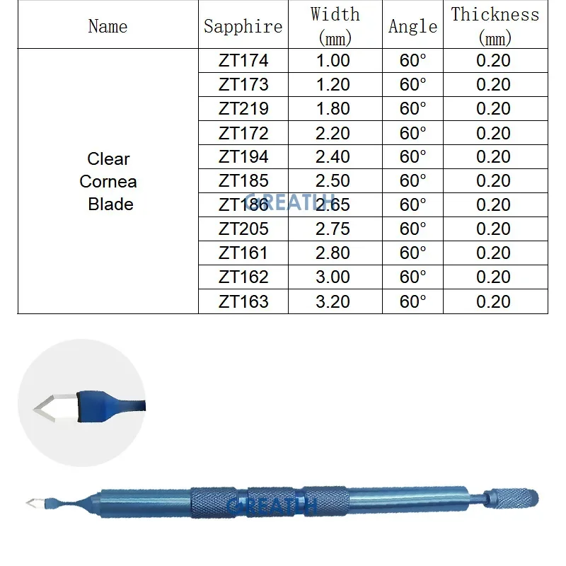 Clear Cornea Blade Sapphire Blade Extraction Planting Hair Tool Hair Implanting Pen for Hair Eyebrows Beard Planting