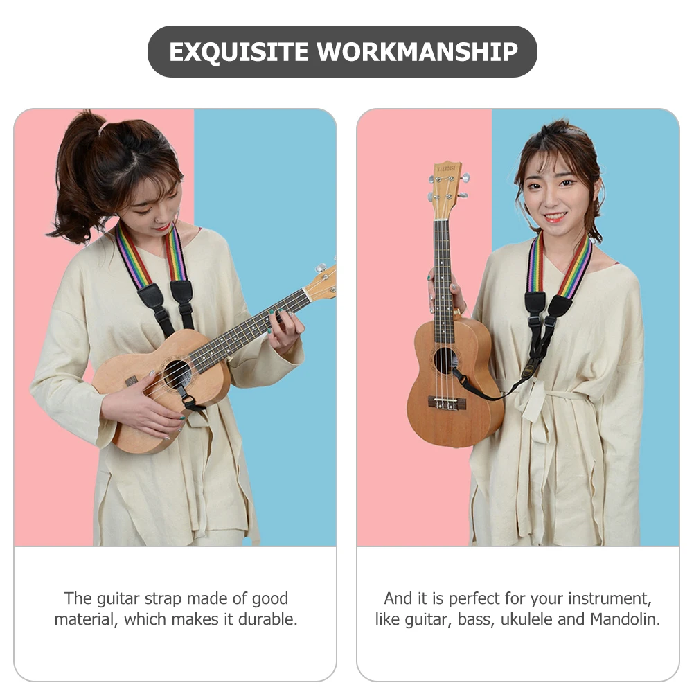 

Ukulele Strap Adjustable Guitar for Adults Bass Straps Kids Neck Replacement Creative Electric