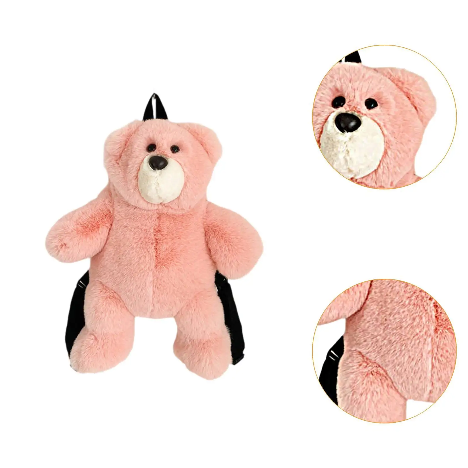 Mochila de urso de pelúcia para mulheres, alça de ombro ajustável, bolsa leve, fofa, macia, desenhos animados, adultos, meninos, crianças, estudante, adultos, moda