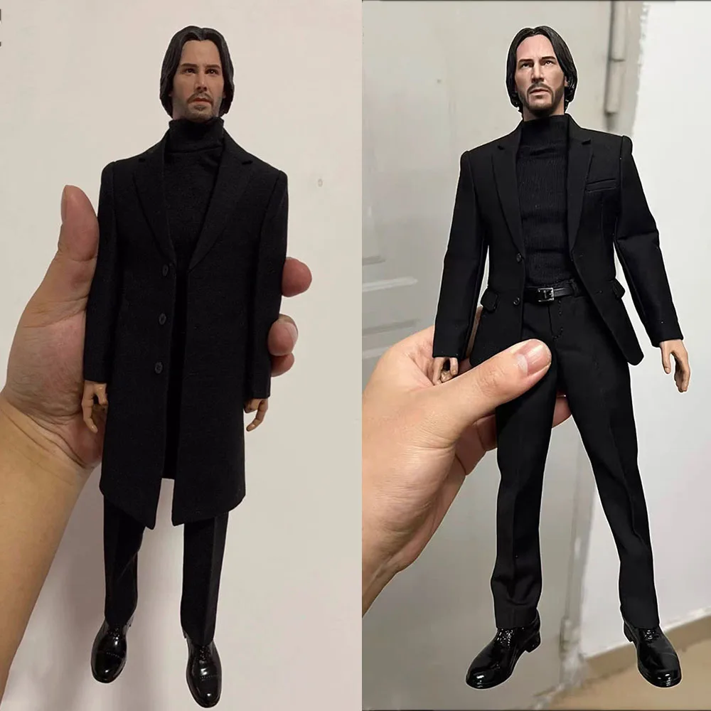 In Stock Toy Center 1/6 Male Soldier Clothes Set Turtleneck Sweater Black Coat/Suit Fit 12'' AT020 BD001 Action Figure Body DIY