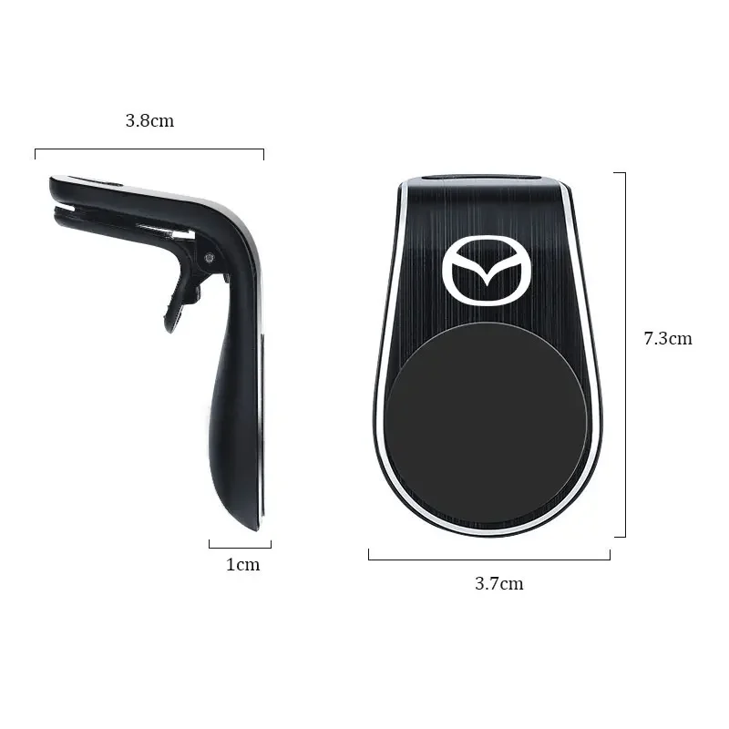 L-Type Magnetic Car Phone Holder Air Vent Clip Metal Magnet Phone Stand For Mazda 2 3 6 DJ BL BM GJ CX CX-5 CX5 CX-3 CX3 CX9 CX7