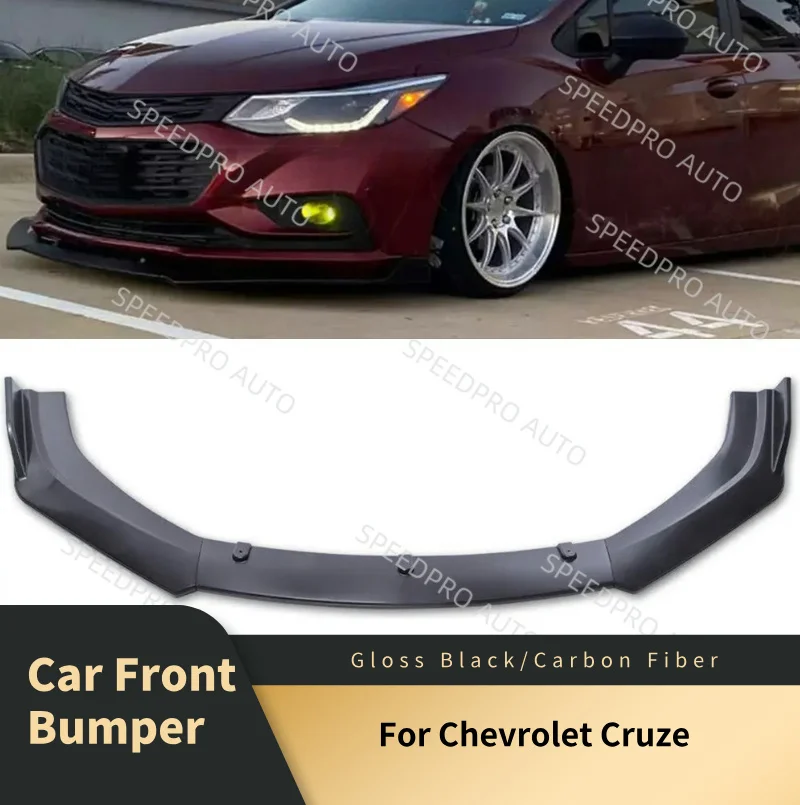 

Front Bumper Lip Splitter Spoiler Body Kit For Chevrolet Cruze High Strength Sporty Bumper Lip Chin Splitter Diffuser Black