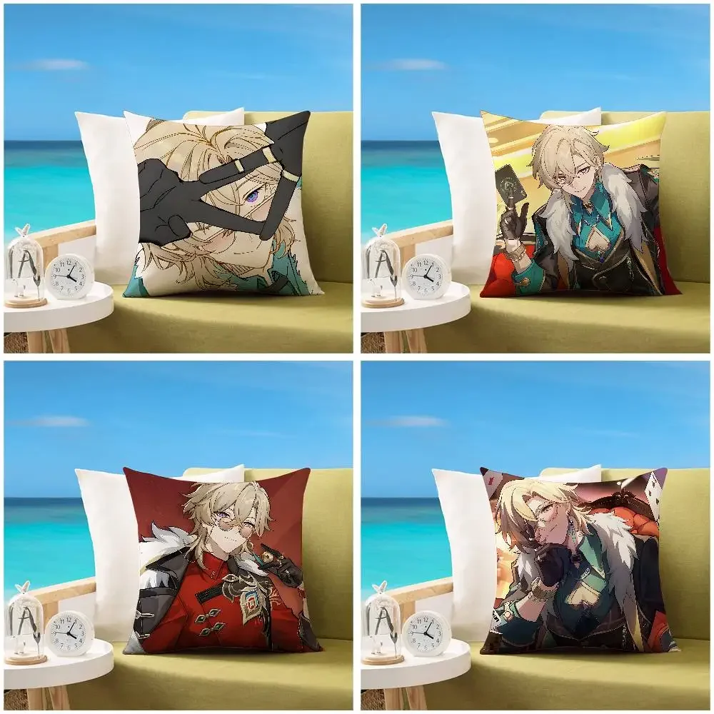 Series Honkai Star Rail Aventurine Pillow Case Sofa Room Decorative Cushion Covers Dust-proof And Mite-proof Invisible Zipper
