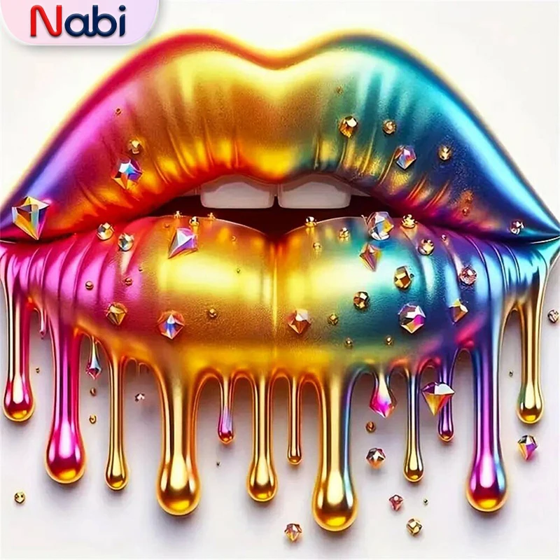 

Nabi 5D DIY Алмазная картина для губ Персонаж Алмазная мозаика Портрет Акриловые принадлежности для рукоделия Вышивка Красочный декор стен