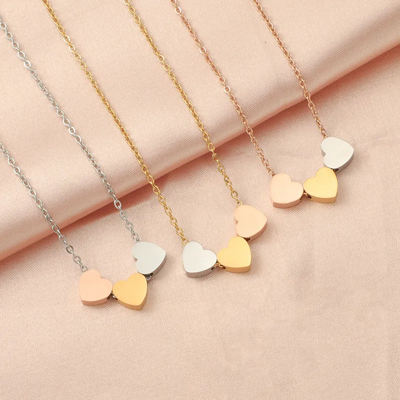 RAKOL Stainless Steel Necklaces Trend Sweetheart Gold Color Silver Color Metal Charms Pendants Chains Fashion Necklace For Women image 4