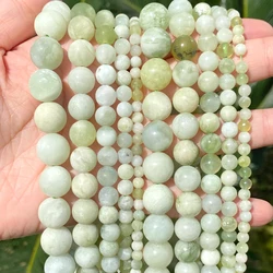 4/6/8/10/12mm Natural Green Grape Jade Chalcedony Matte Smooth Round Spacer Loose Stone Beads For Jewelry Making DIY Bracelet