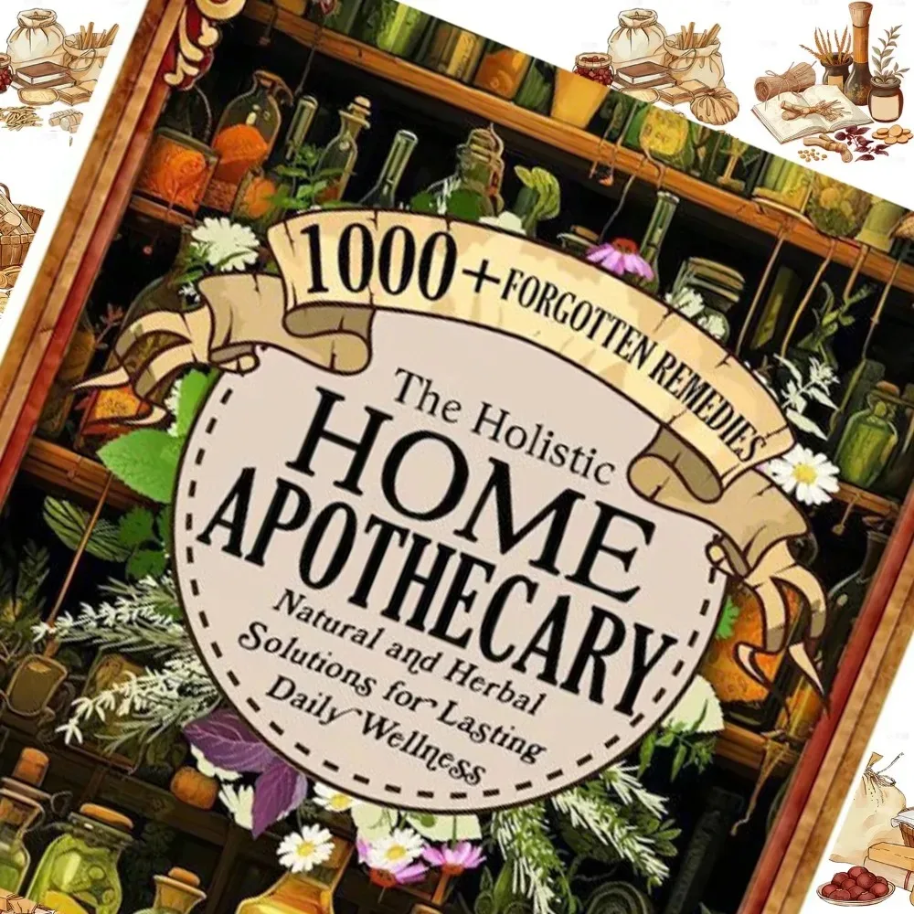 1000+ Forgotten Apothecary Recipes Remedies Book, Natural and Herbal Daily Wellness, Vintage Aesthetic| Detailed Illustrations
