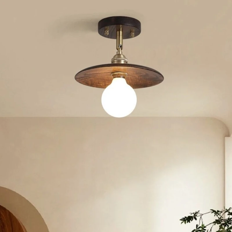 

Wabi-sabi Style Retro Corridor Ceiling Light Aisle Ceiling Lamps for Balcony Stairwell Cloakroom Indoor Lihgting Fixtures Wooden
