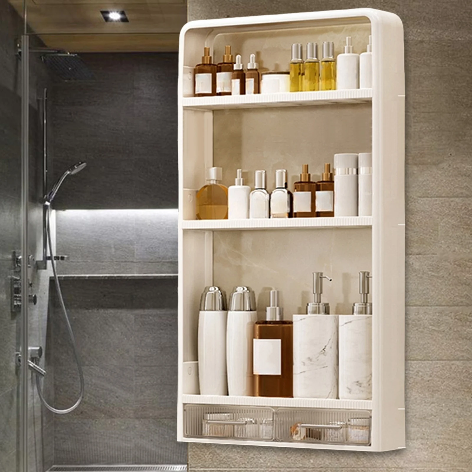 Toilet Shelf Makeup Cosmetic Shelf Bathroom Storage Rack Bathroom Wall Shelves Wall Floating Shelves for Hotel Kitchen Bedroom