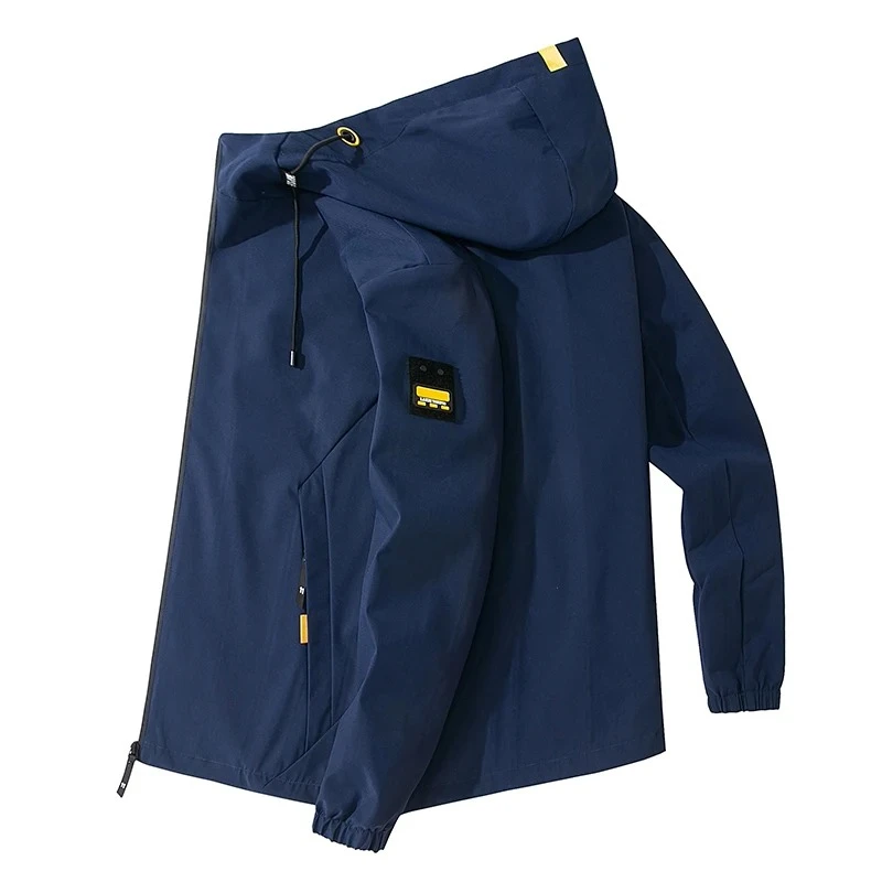 

Autumn New Men's Mountaineering Hooded Jacket Windproof Waterproof Fabric Fashion Design Casual Oversized Windbreaker Jackets