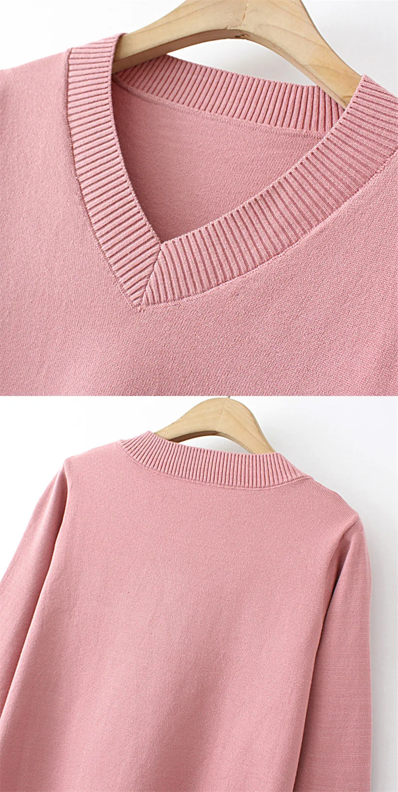 New 2022 Ladies Autumn Winter Plus Size Tops For Women Large Size Long Sleeve V-neck Pink Sweater 3XL 4XL 5XL 6XL