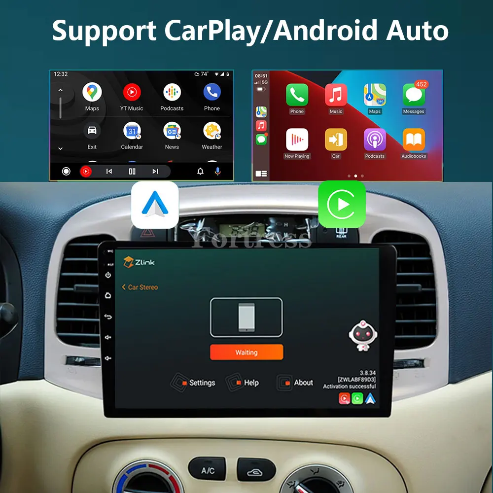 8G 128G Car Radio Android Auto Carplay For Hyundai Accent 2008 -2011Multimedia Qled Screen Stereo Autoradio GPS Navigation Wifi