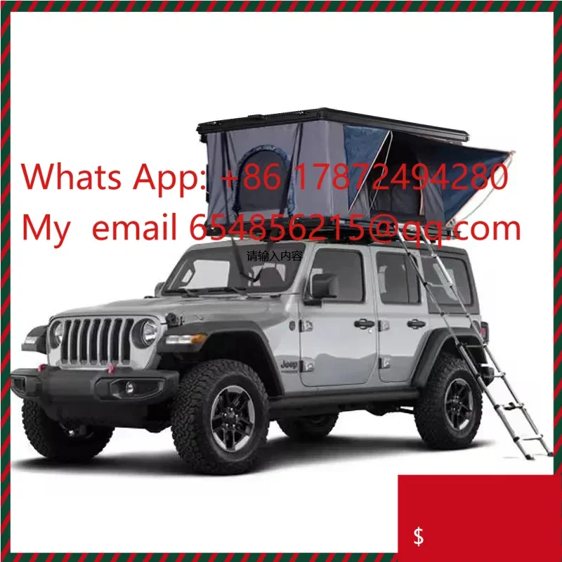 

Hot sales Cross Border Camping Aluminum 3 Person Outdoor Hiking Rooftop Roof Top Car Tent Triangle Clamshell Hard Shell