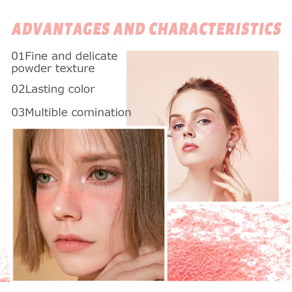 HISYI Rubor monocromático transparente acuático, blanqueamiento natural, mate de gran capacidad, placa de rubor rouge monocromática fácil de colorear