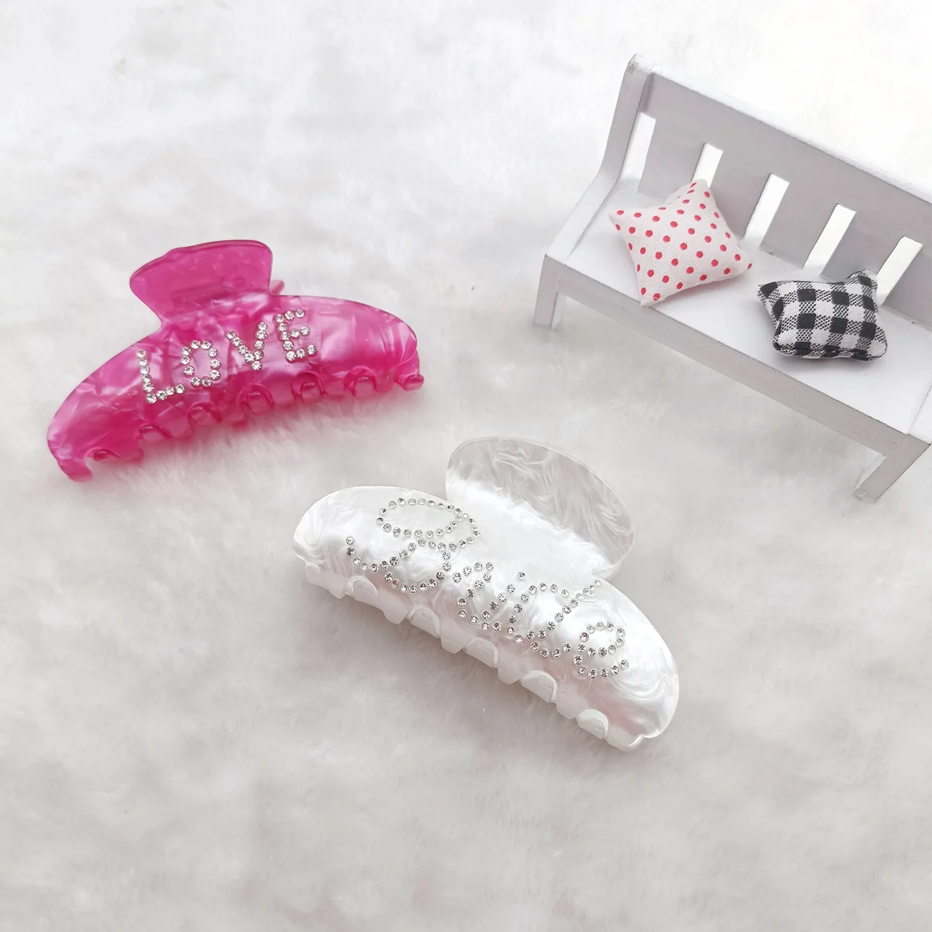 أنيقة التسلق حجر الراين العروس رسالة كبيرة خلات مشبك شعر مقاطع للنساء الأبيض الوردي تصفيف الشعر اكسسوارات هدية الزفاف