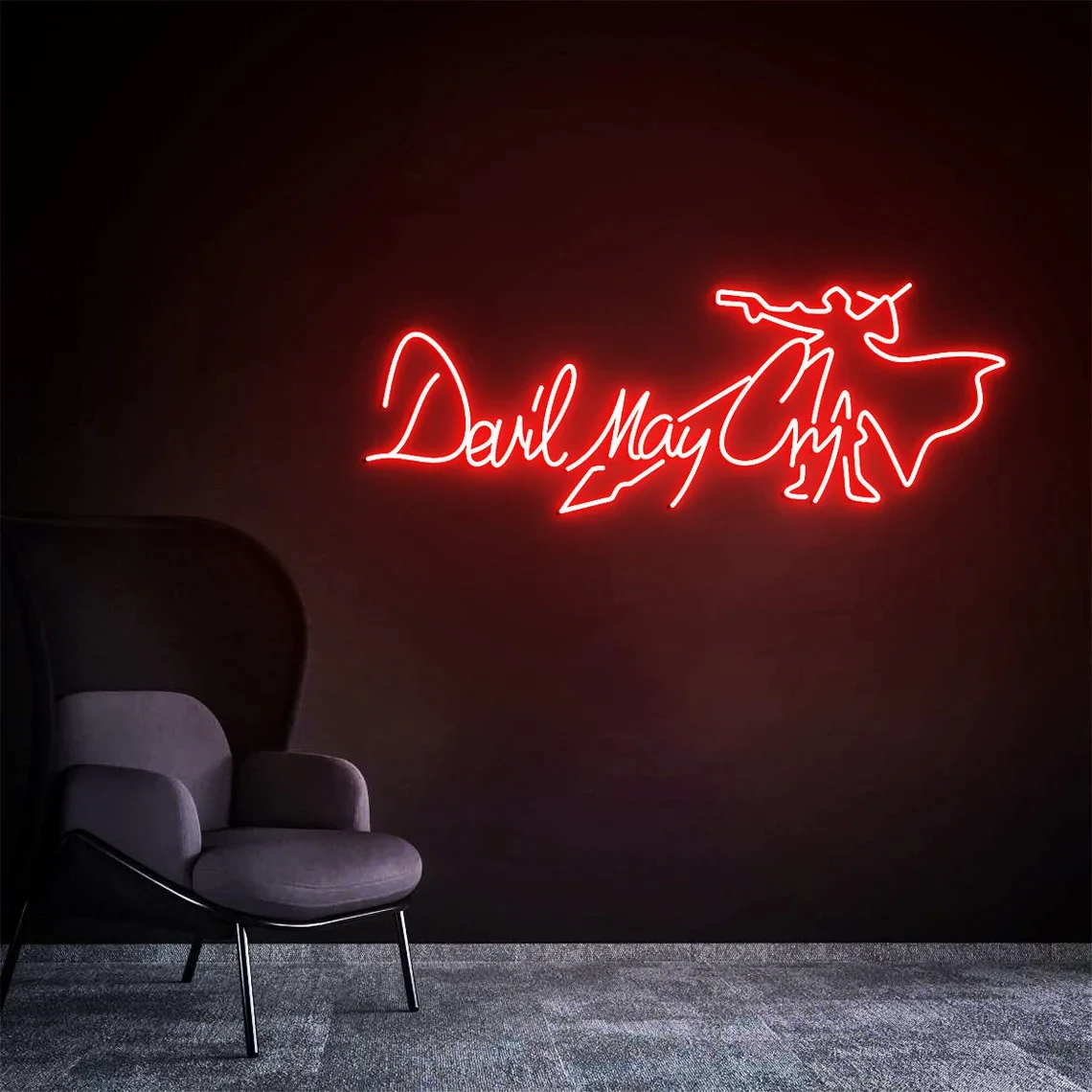 Devil Neon Sign, Game Room Wall Decor, Gaming Neon Sign, Personalized Gift for Boyfriend