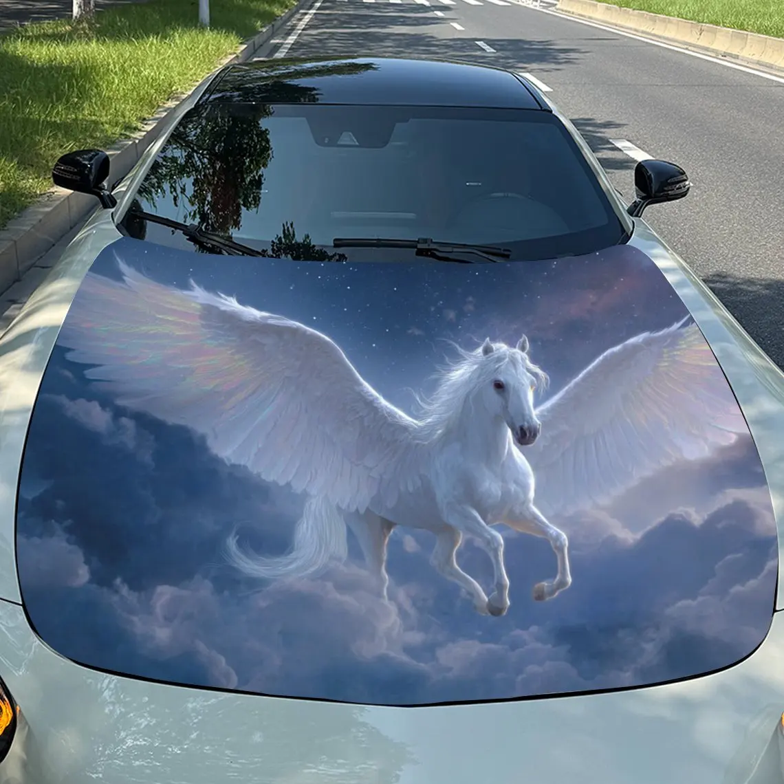

Наклейка на капот автомобиля «Крылатая белая лошадь» — прочная виниловая пленка, водонепроницаемая и легко отрывается, подходит для всех моделей автомобилей — автомобиль P