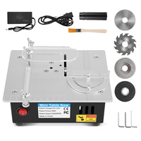 DC24V Mini Table Saw with 4 Blades 7-Speed Adjustable Height 96W Electric Multi-Function Woodworking Table Saw Cutting Machine