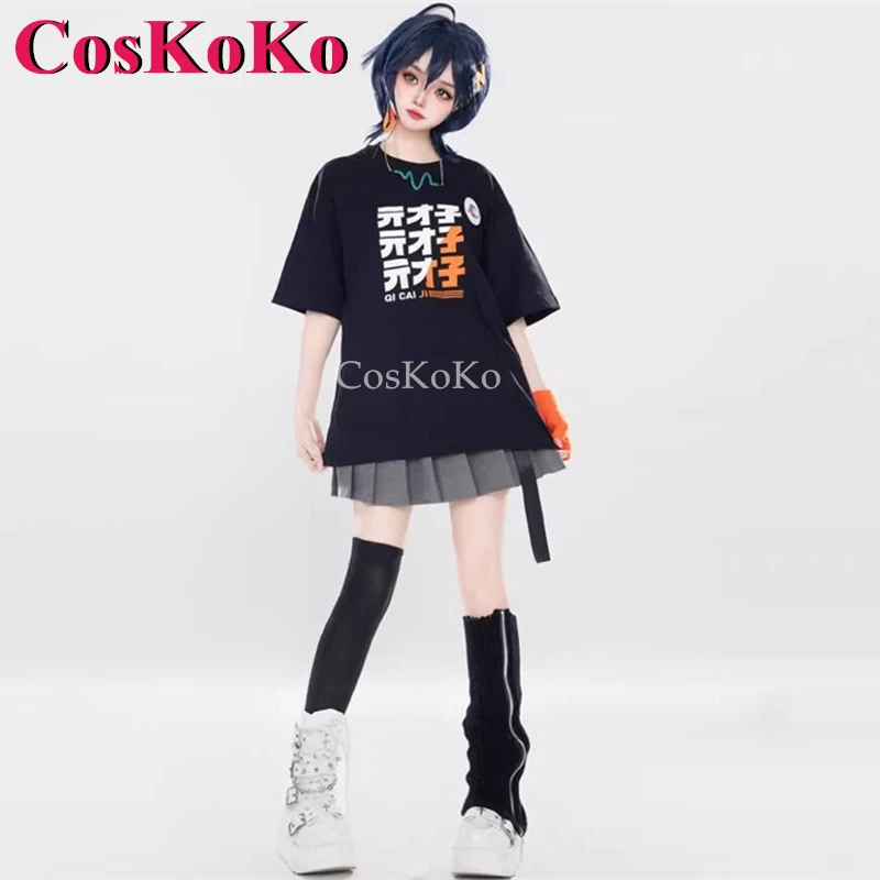 CosKoKo Belle Cosplay Game Zenless Zone Zero Kostium Gra Produkty powiązane T-Shirt Spódnica Codzienne noszenie Halloween Odgrywanie ról Odzież