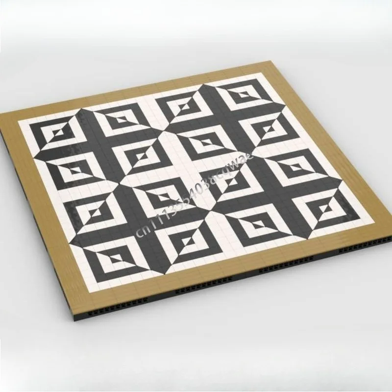 1272PCS Square Optical Illusion MOC Art Building Blocks Assembly Creative Pattern Model Custom Puzzle Educational Holiday Gifts