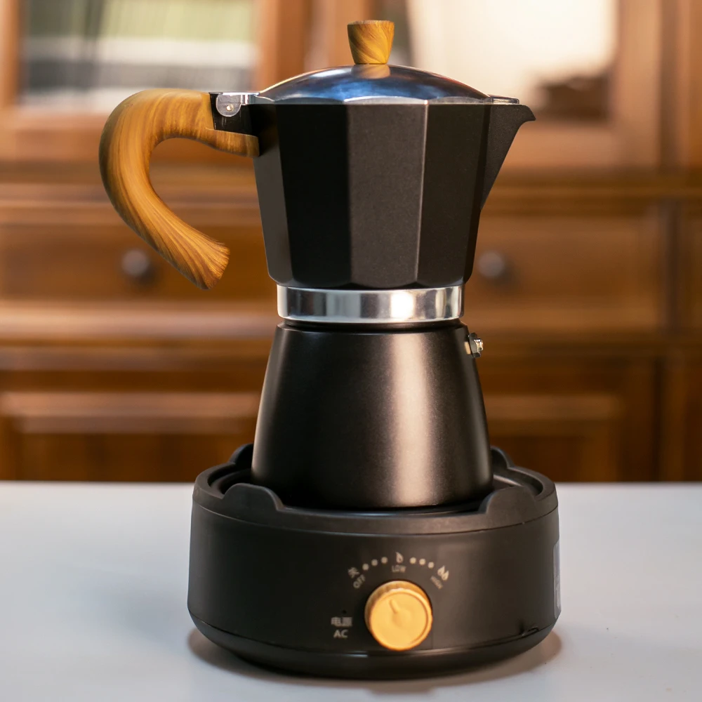 وعاء قهوة موكا كلاسيكي بمقبض، فلتر قابل لإعادة الاستخدام، تشغيل يدوي، مناسب للمطبخ المنزلي