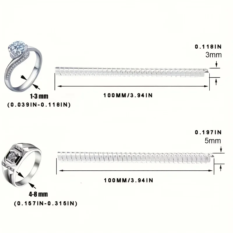 4 Stück Ringgrößenversteller, unsichtbarer Schmuckgrößerer, Schrumpffolie, Anti-Fall-Schutz, Ringschutz, Ringgrößenversteller für lose Ringe – Detail 7
