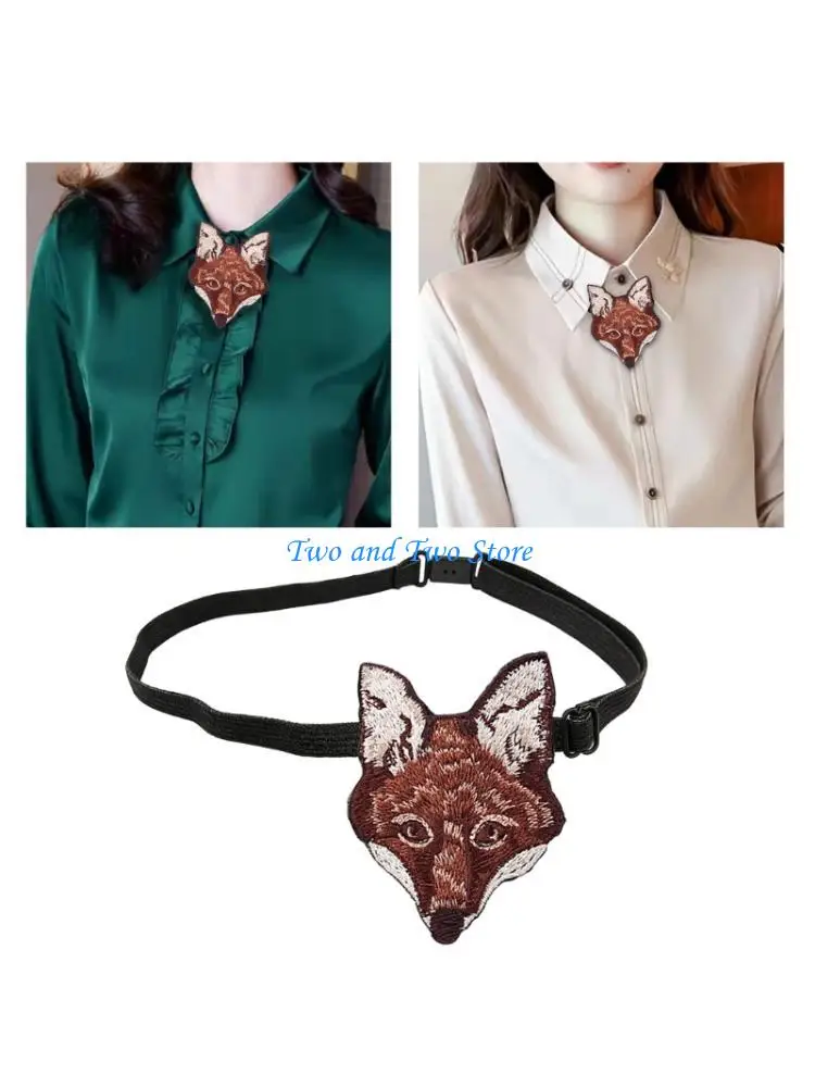 HX6F Elegant Design BowTie Clip on Necktie for Women Girl Fashion Accessories