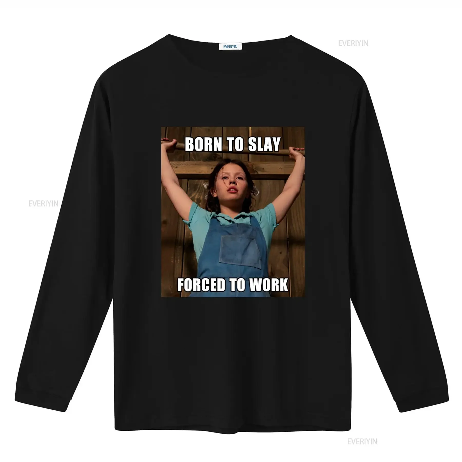 Pearl Movie Meme T Shirt Born To Slay Forced Work Mia Goth vintage Washed Comfortable streetwear Top For Everyday Wear fashion
