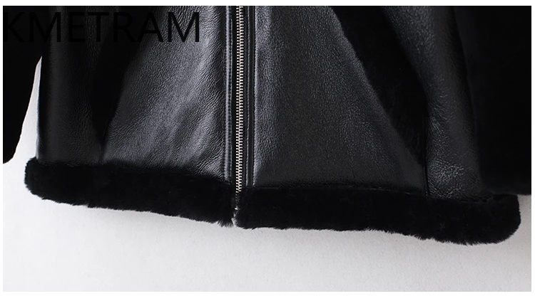 내추럴 메리노 양털 양면 퍼 재킷 여성 블랙 리얼 퍼 코트 겨울 가죽 재킷 여성 의류 2025