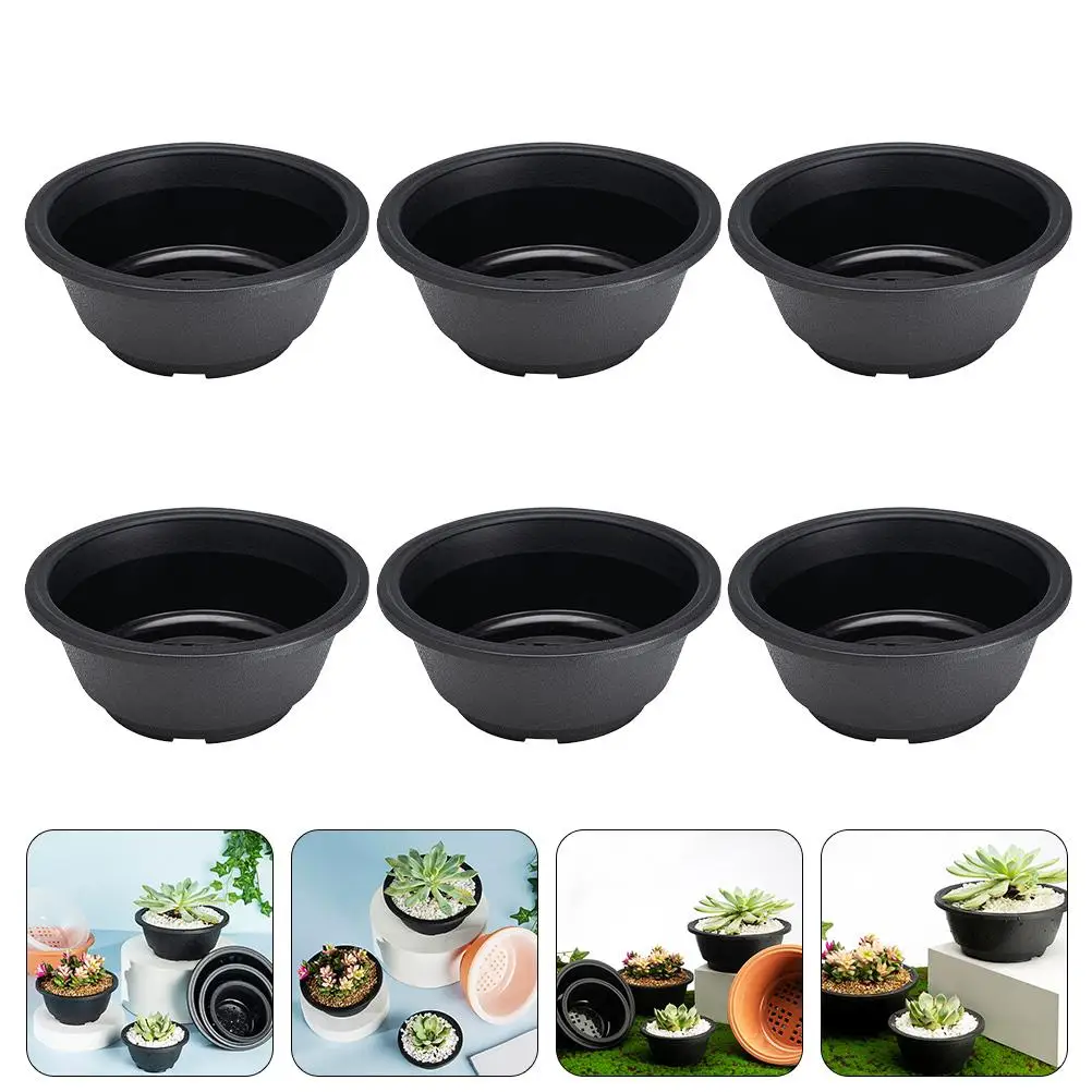 6 Pcs Succulent Combination Pot Vintage Indoor Flower Pots Plastic Planter Bonsai Bowls Plant Container Garden Supplies
