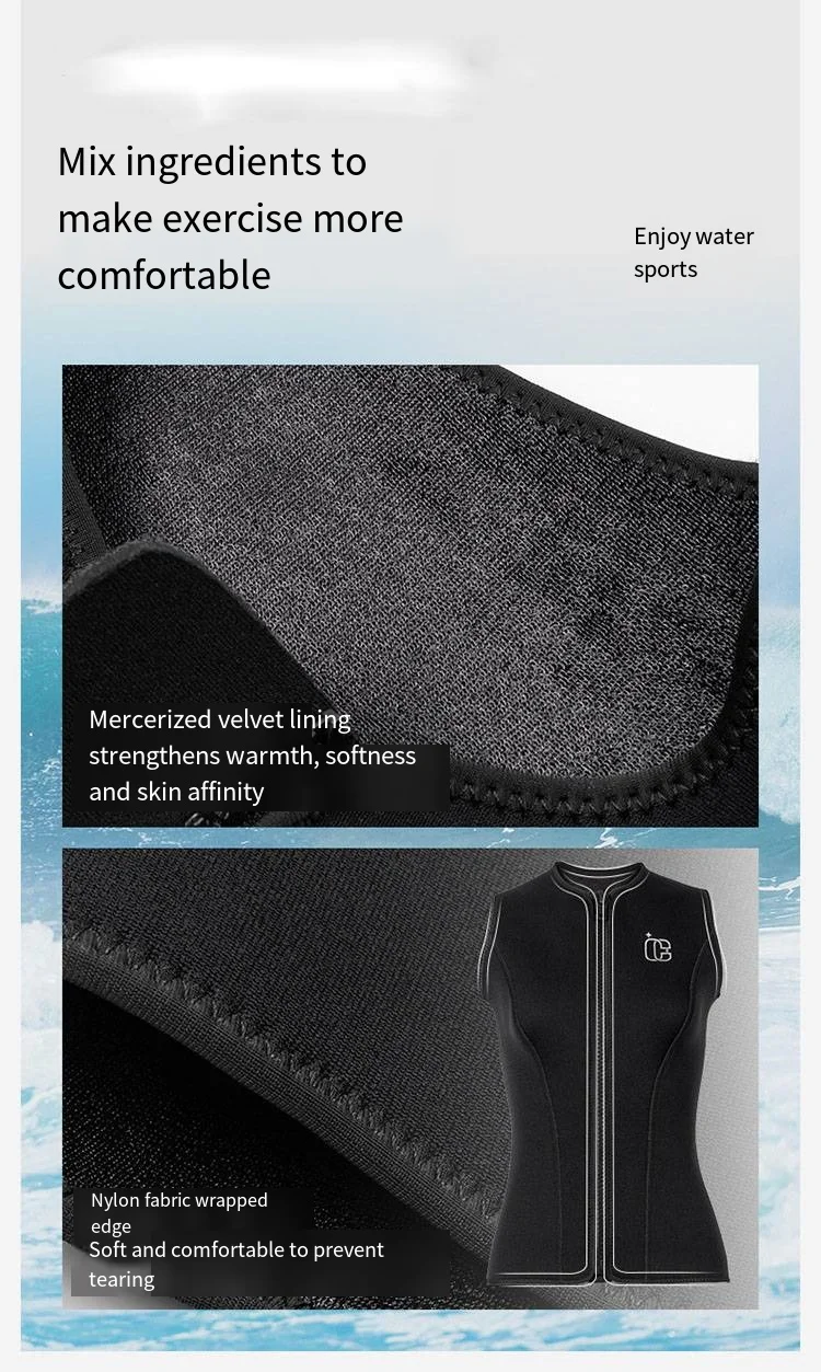 3MM Neopren-Thermo-Top ohne Kapuze für Herren und Damen – Ideal zum Tauchen, Surfen, Kajakfahren, Schwimmen und für Wassersport – Detail 5