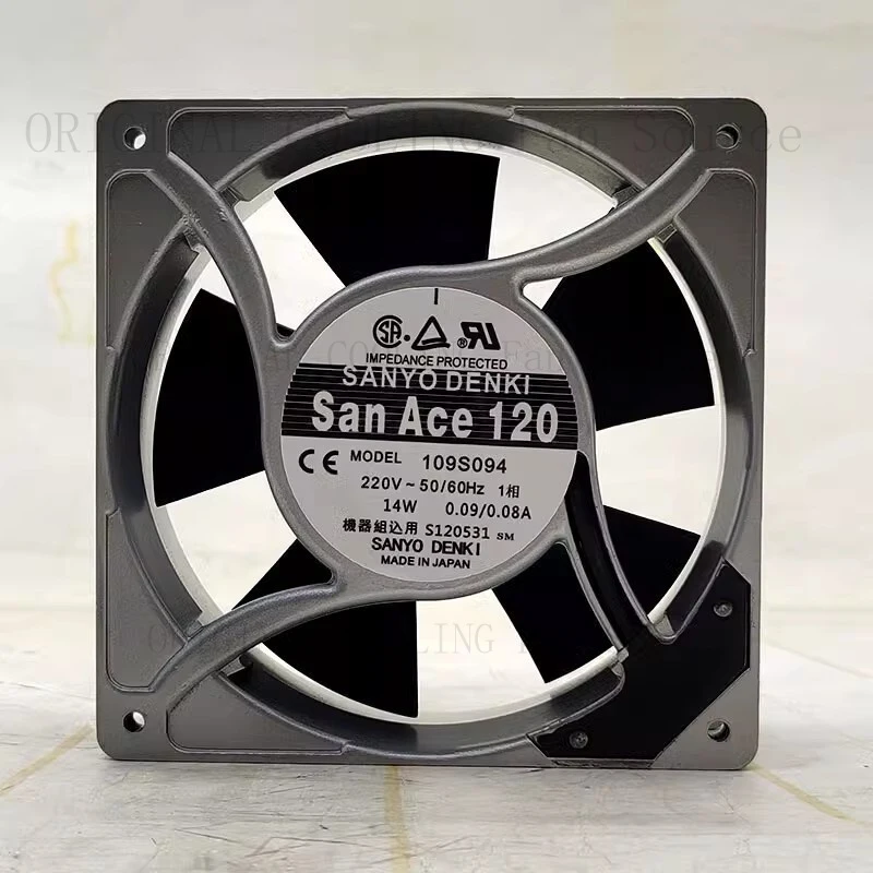 

B FOR SANYO 109S094 220V 0.09/0.08A 14W 9cm AC Cooling Fan with Aluminium Frame