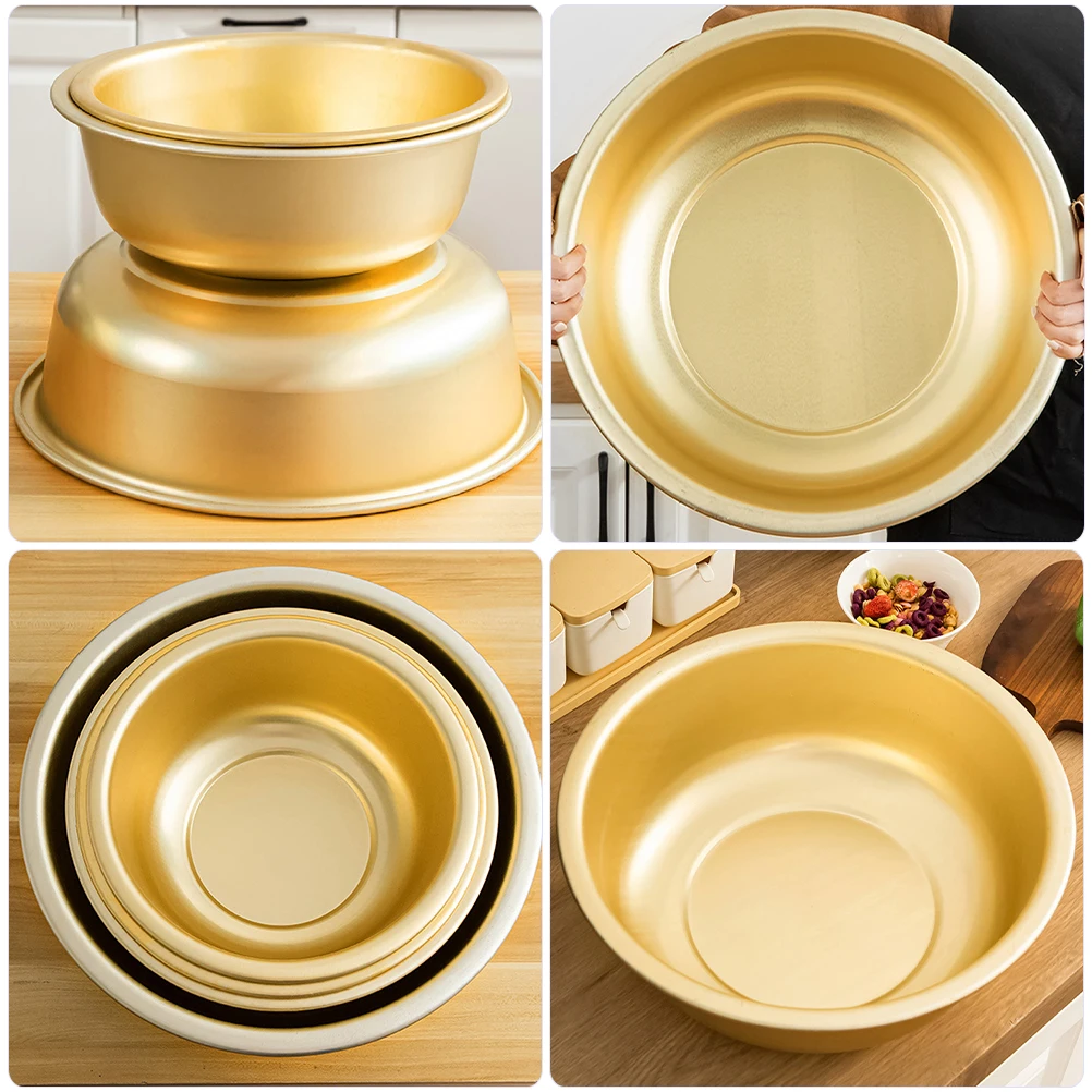 

Large Capacity Aluminum Kitchen Bowl Food Serving Vegetable Washing Bowl Salad Storage Container For Home Restaurant Use