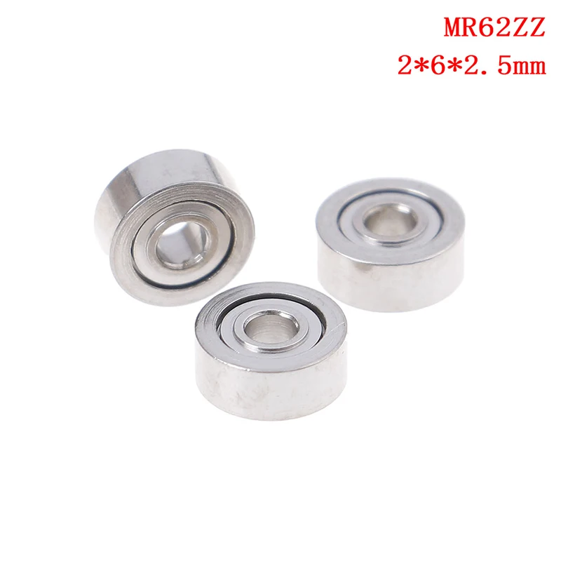 

10Pcs MR62ZZ (2x6x2.5mm) metal shielded precision ball bearings mini bearings