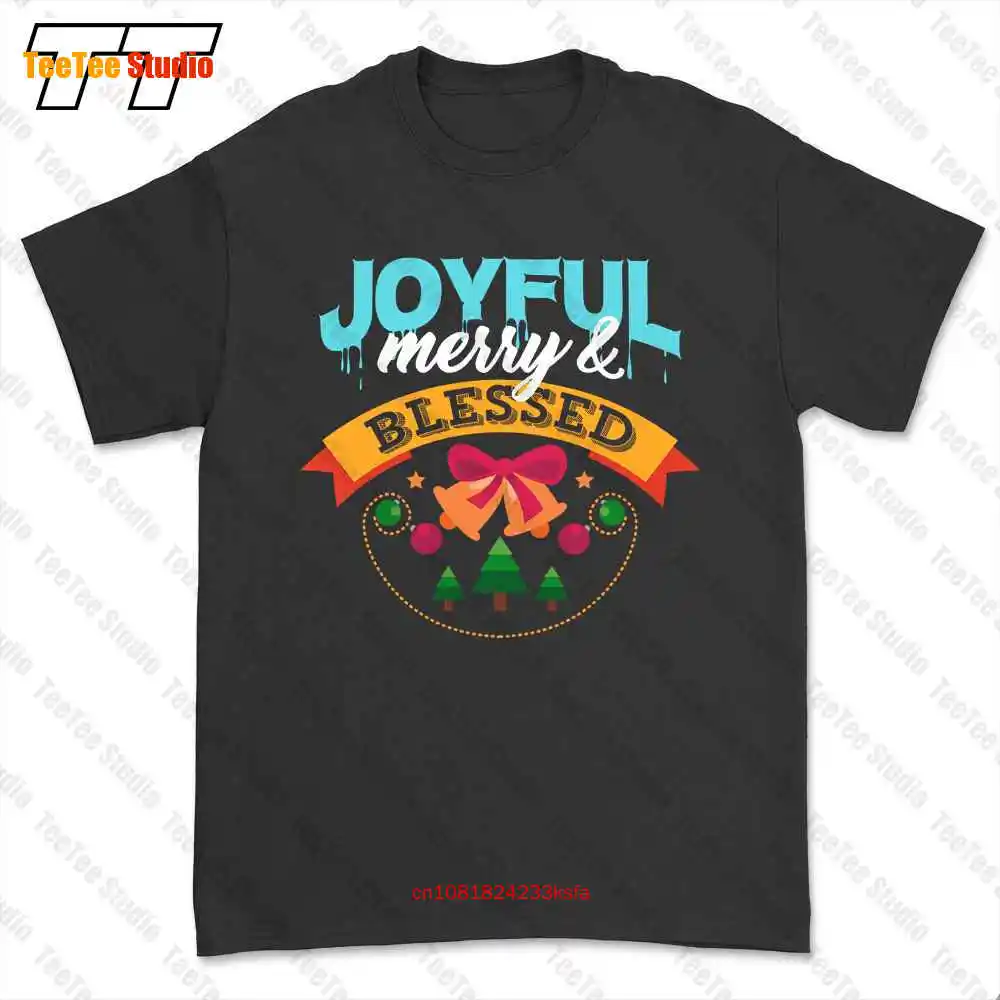 Joyful Merry Blessed Christmas Tree Bells T-shirt Tee WLRM