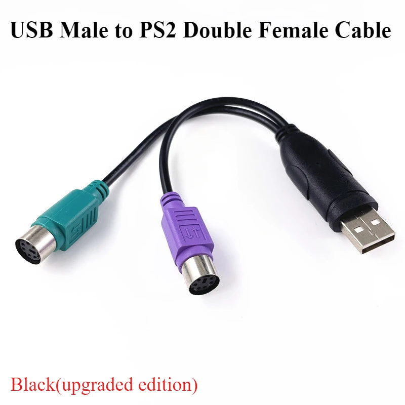 

3/5Pcs/lot Dual PS2 PS/2 MINI DIN 6Pin to USB 2.0 Adapter Converter Cable for PC Laptop Keyboard Mouse