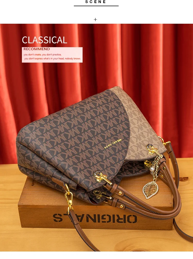 New Trendy Casual Big Tote Bag Large Capacity Bag for Women with High Quality Leather Material Shoulder Bag
